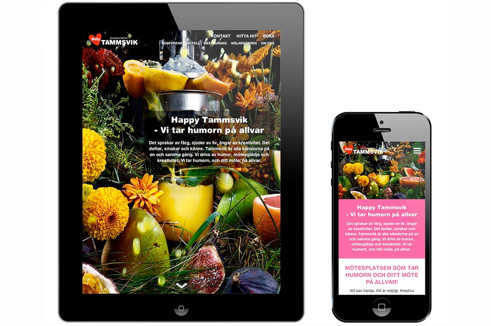 hemsida på iPad och mobil